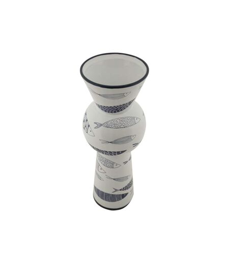 Vase Haut en Céramique Poissons 38cm Multicolore