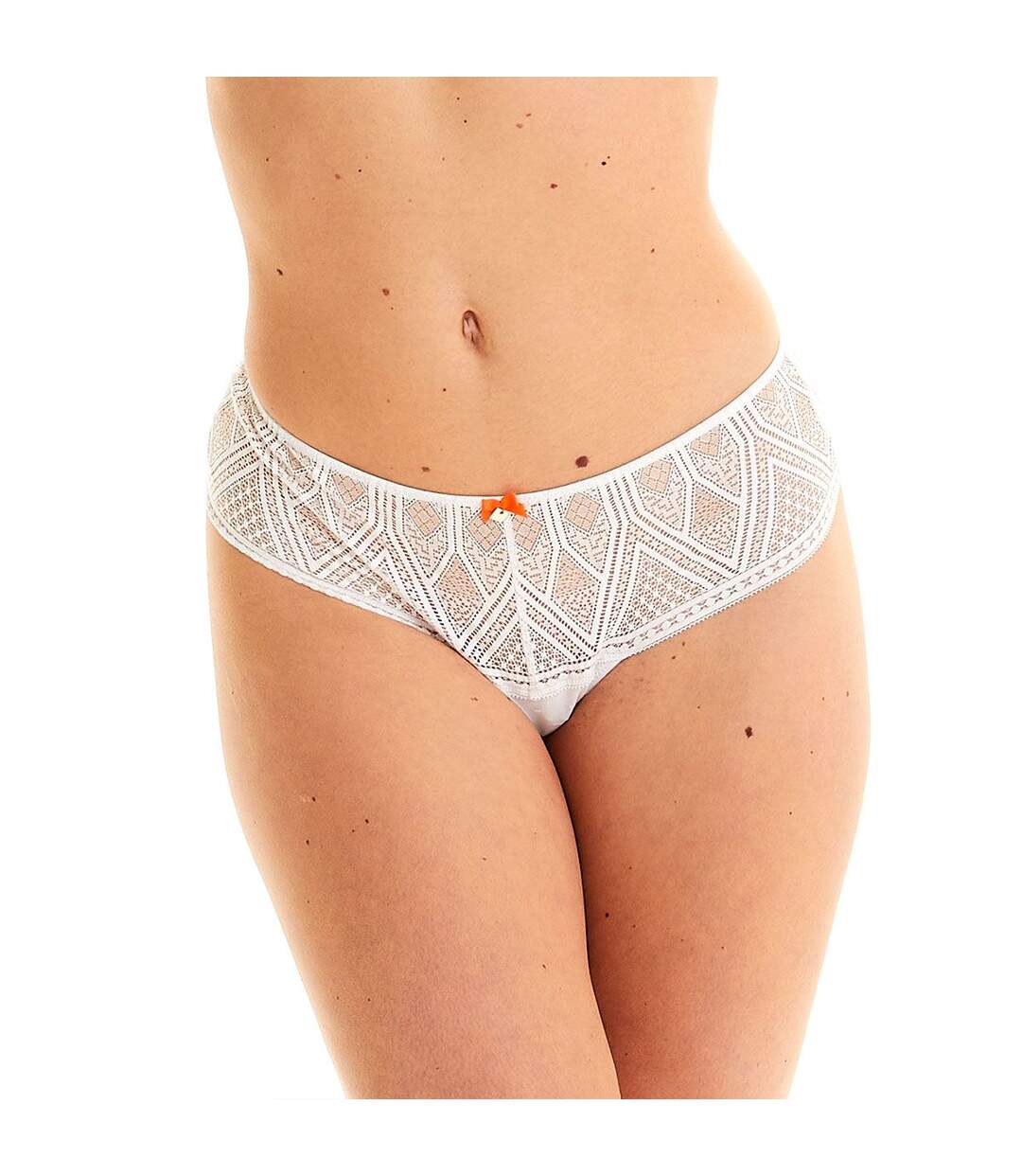 Shorty tanga en dentelle recyclée blanche Lima-4