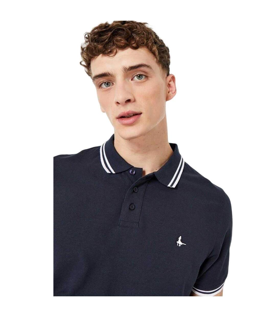 Polo Motif/style Rayure Contrastée Sur Bord Edgeware Homme Bleu Marine Jack Wills-3