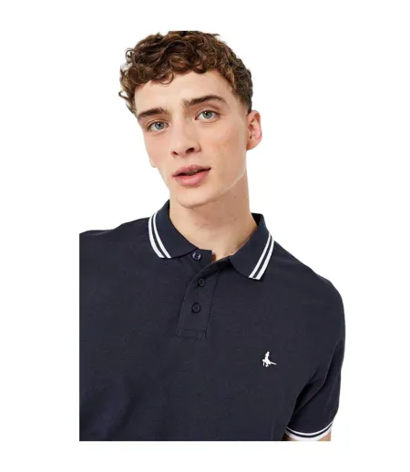 Polo Motif/style Rayure Contrastée Sur Bord Edgeware Homme Bleu Marine Jack Wills