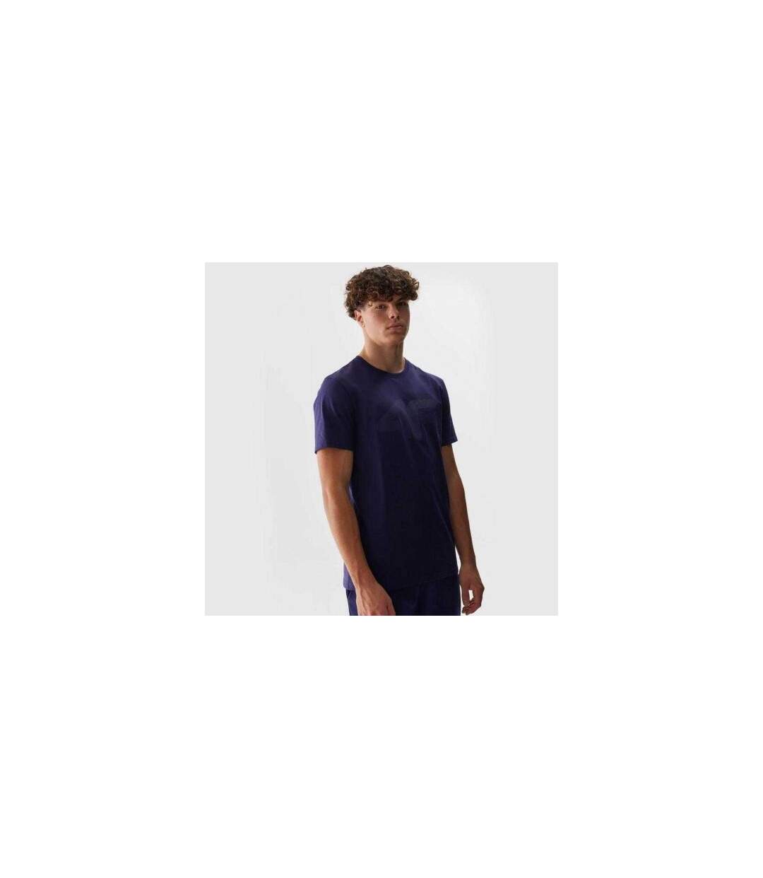 Mens Big Logo Cotton T-shirt Navy Blue 4F-1