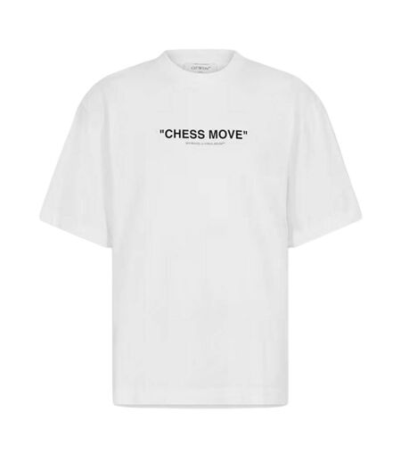 T-shirt Décontracté Chess Move Homme Blanc Noir Off White