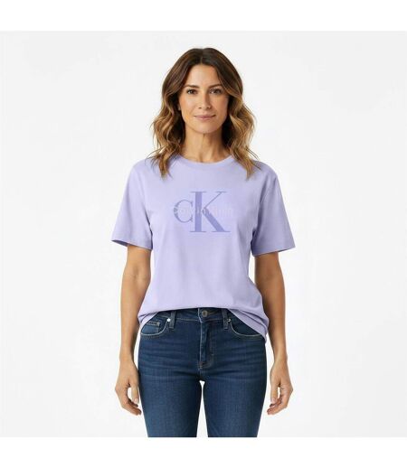 T-shirt Motif/style Logo Jeans Femme Gris Clair Calvin Klein