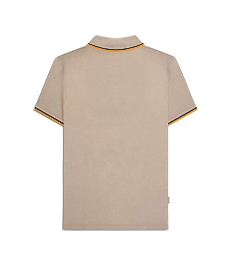 Polo Homme Marron Clair Blanc Bleu Marine Abricot Lambretta