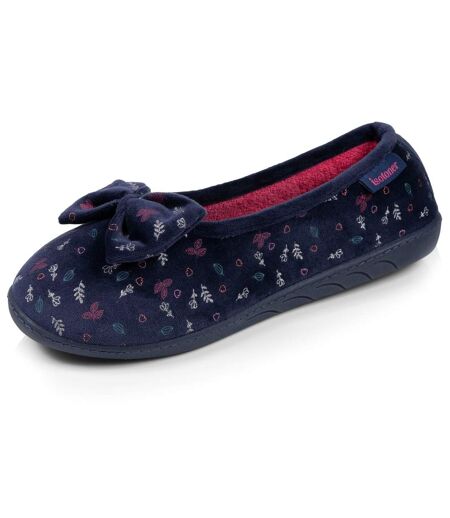 Isotoner Chaussons Ballerines femme microvelours semelle ergonomique mousse à mémoire forme