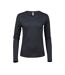 Tee Jays Womens/Ladies Interlock Long-Sleeved T-Shirt (Dark Grey)