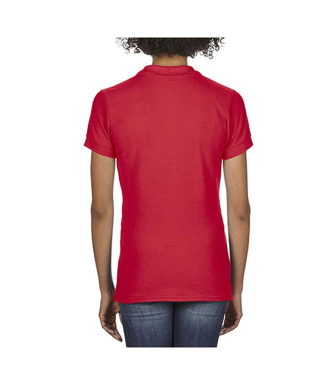 Softstyle Womens/ladies Polo À Manches Courtes En Double Piqué Rouge Gildan-3