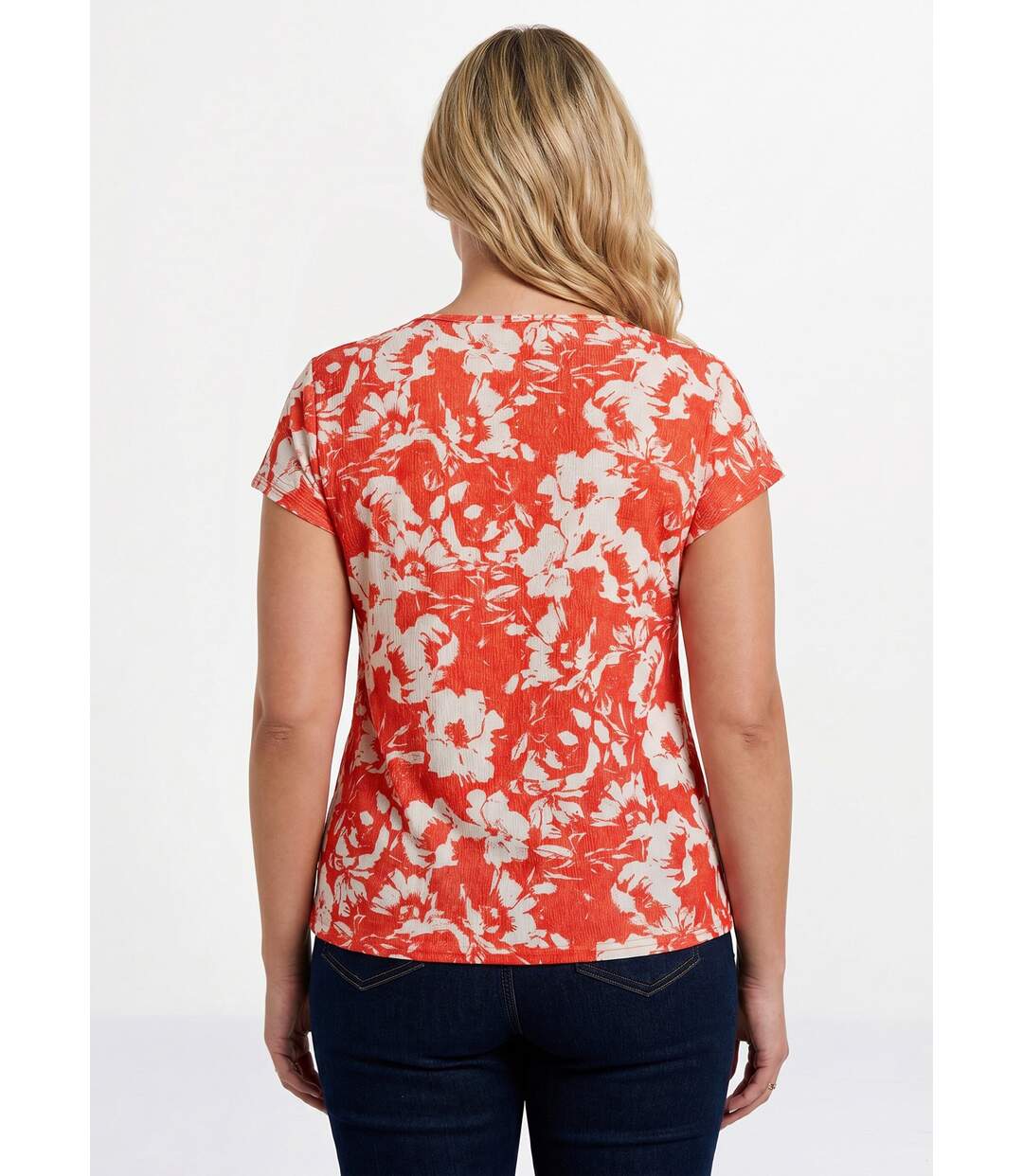 T-shirt manches courtes uni ou imprimé fleurs-2