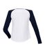 Skinni Fit Womens/Ladies Long-Sleeved Baseball T-Shirt (White/Oxford Navy) - UTPC7426