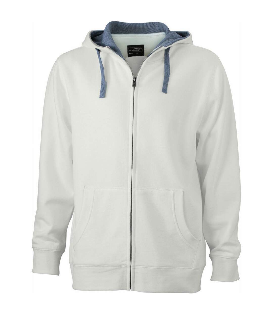 Veste zippée à capuche homme - JN963 - blanc cassé-1