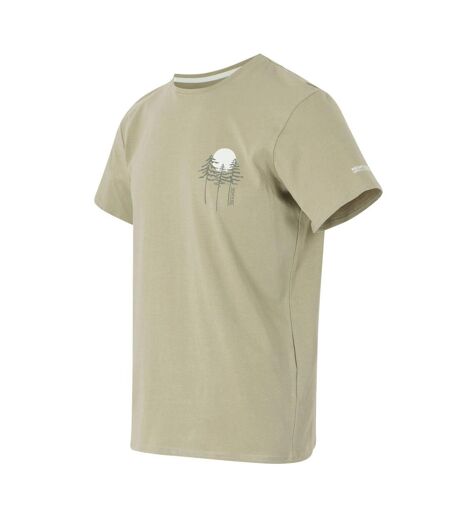 Mens breezed v pine tree t-shirt golden sand Regatta