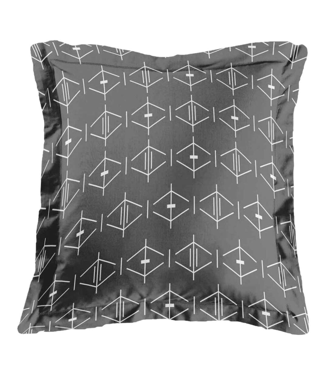 Taie d'Oreiller en Coton Aristide 63x63cm Anthracite-1