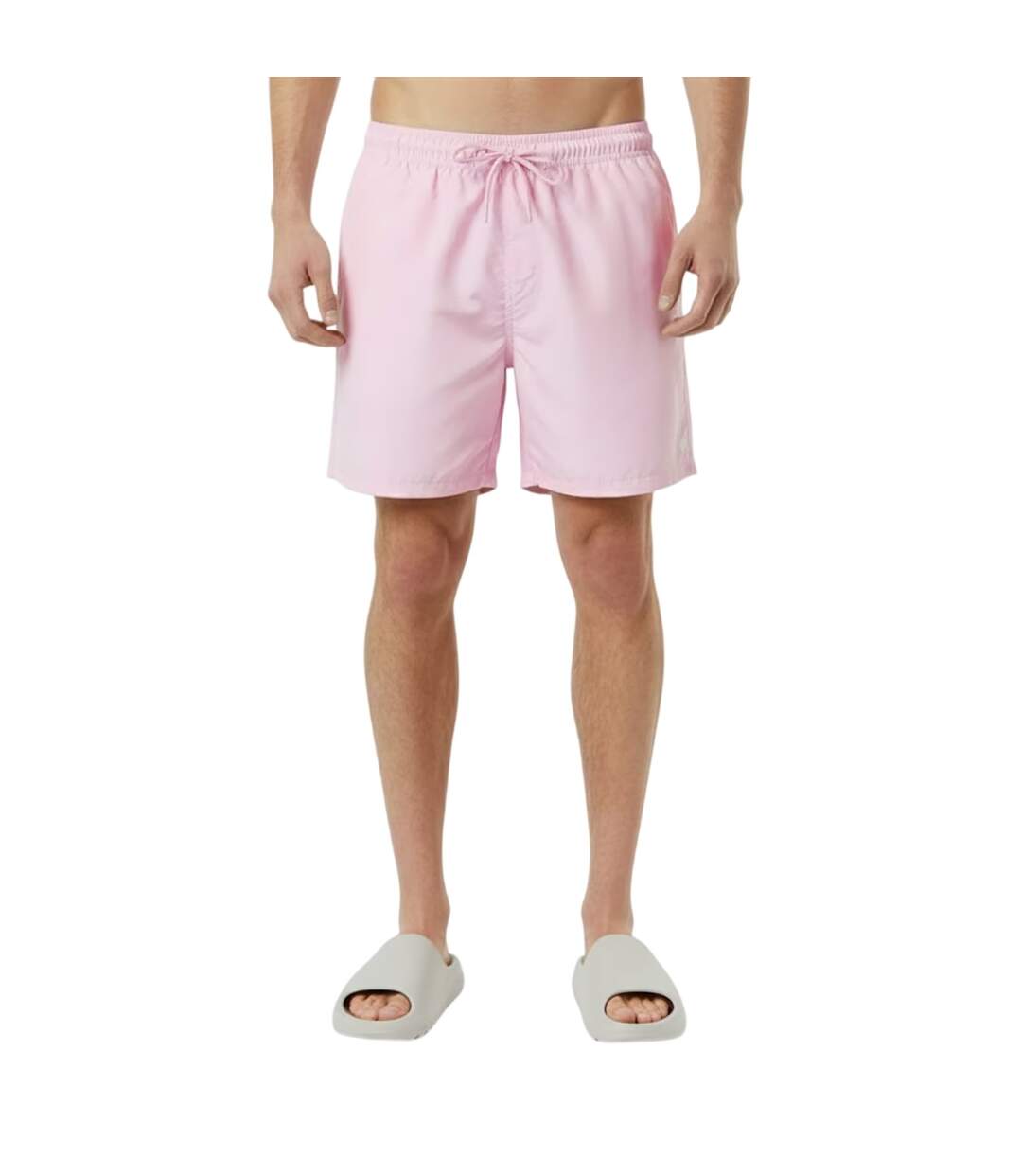 Mens Embroidered Logo Mid Length Swim Shorts Light Pink Jack Wills-1