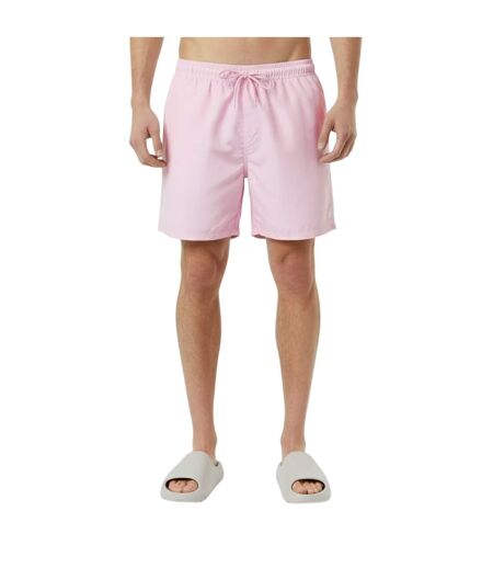 Mens Embroidered Logo Mid Length Swim Shorts Light Pink Jack Wills