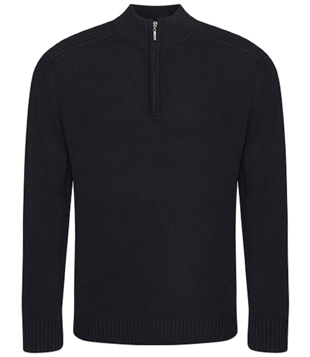 Pull col zippé homme - EA061 - noir