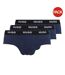 Lot De 3  Slips Motif/style Logo Homme Bleu Marine Hugo-2
