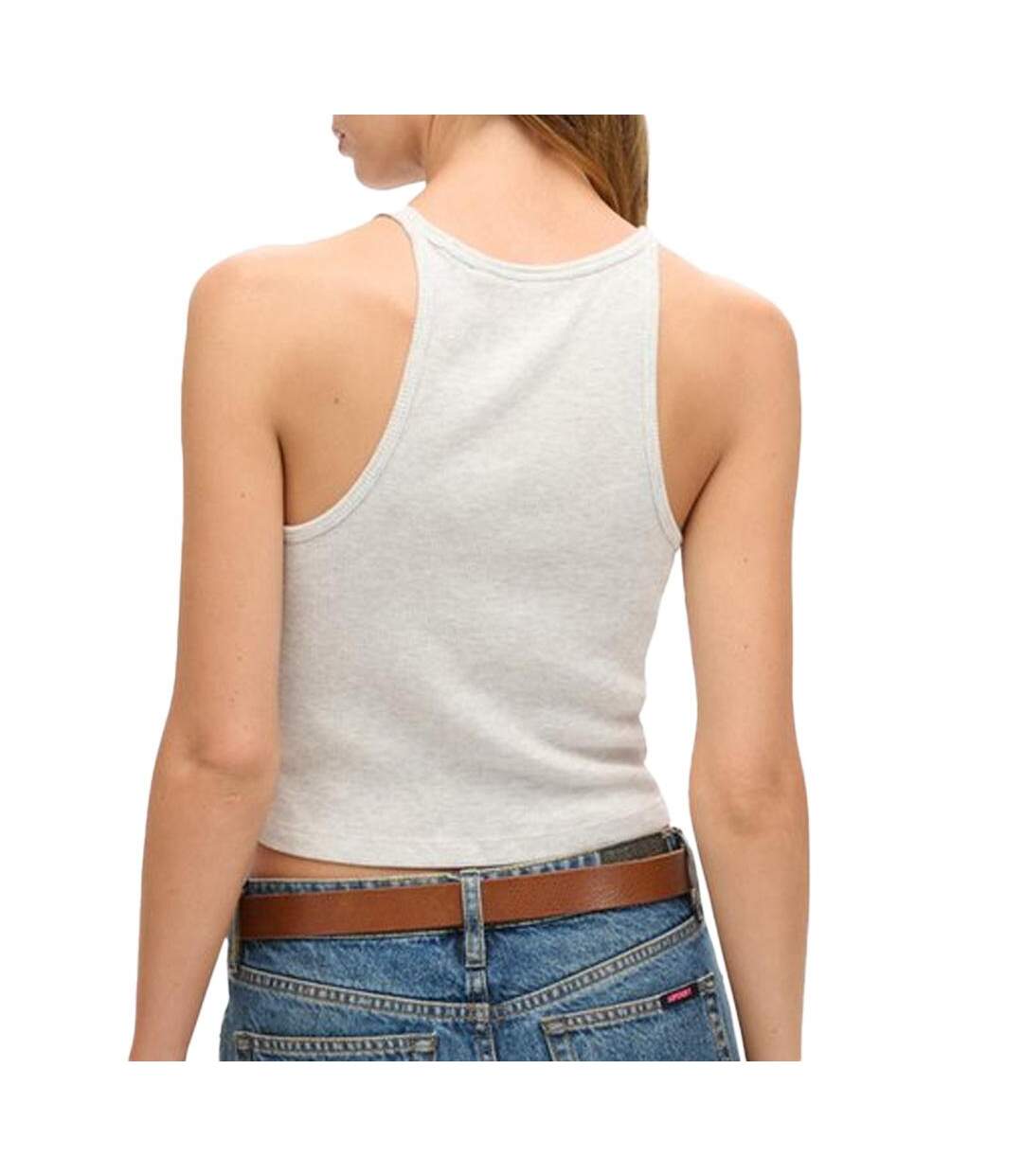 Débardeur beige femme superdry essential logo racer - l/xl-2