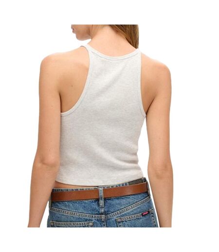 Débardeur beige femme superdry essential logo racer - l/xl