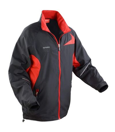 Spiro Mens Micro-Lite Performance Sports Jacket (Black/Red) - UTRW1474