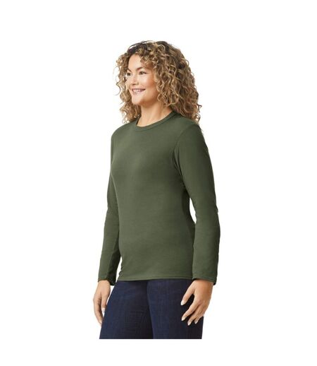T-shirt Manches Longues Adulte Vert Kaki Gildan