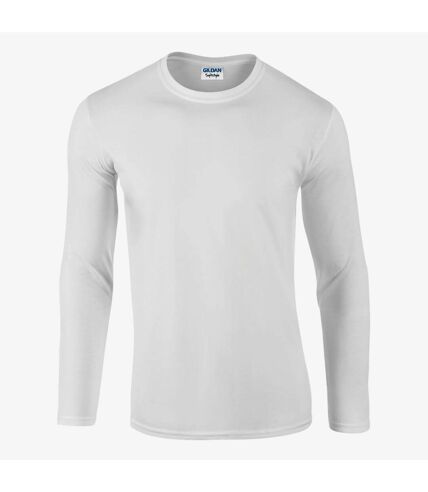 Gildan Mens Soft Style Long Sleeve T-Shirt (White) - UTBC488