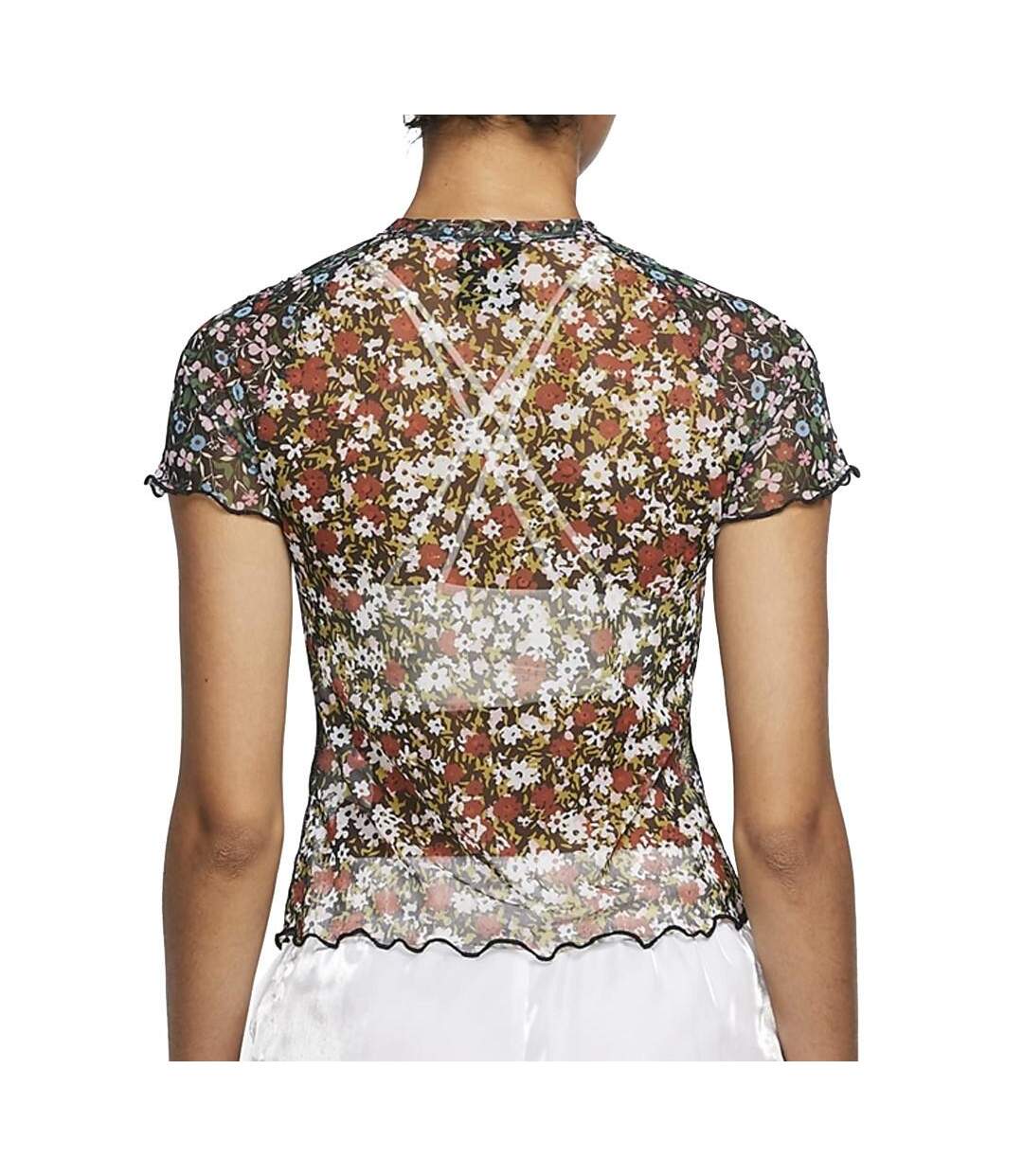 T-Shirt vert à motifs floraux femme nike mesh aop-2