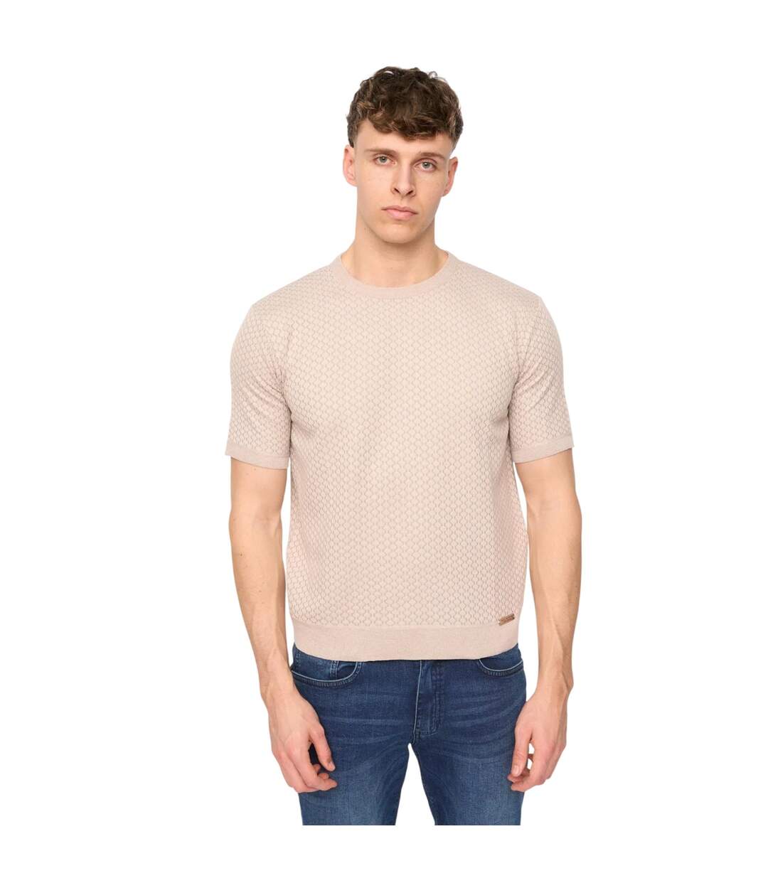 T-shirt Mataso Homme Beige Gris Duck And Cover-2