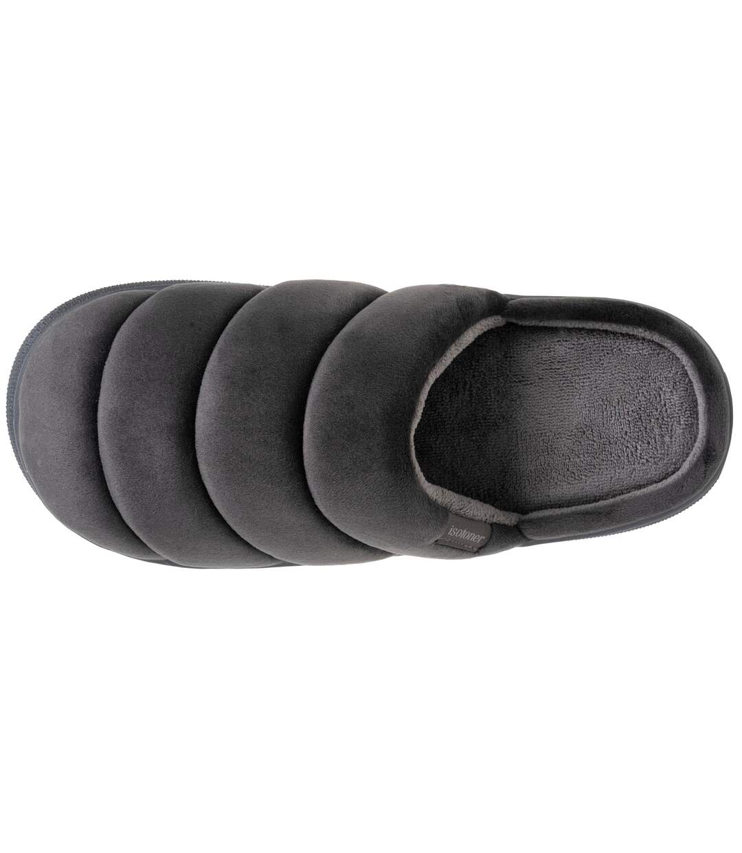 Isotoner Chaussons Mules homme velours ultra doux, semelle bloup confort, bout fermé-3