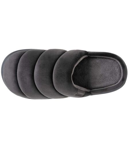 Isotoner Chaussons Mules homme velours ultra doux, semelle bloup confort, bout fermé