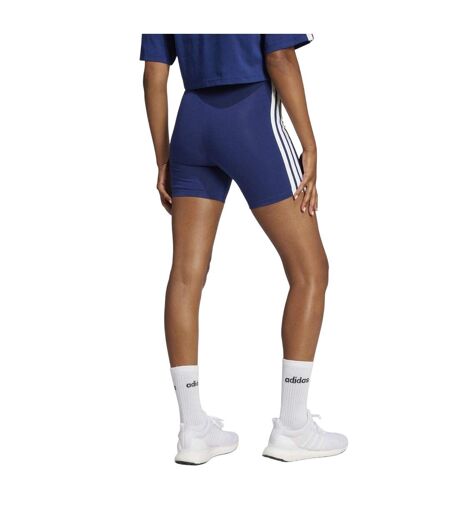 Short De Motard Motif/style 3 Rayures Femme Bleu Marine Adidas
