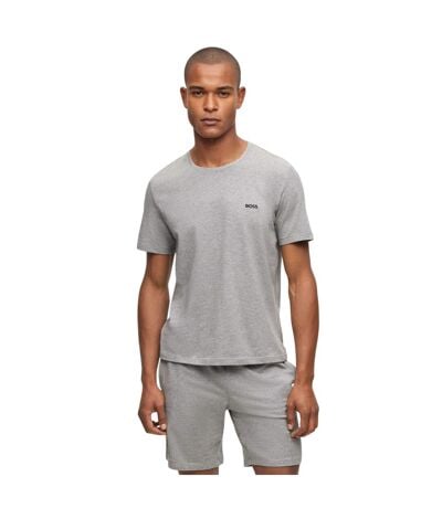 T-shirt Style Logo Brodé Mix&match Homme Gris Boss