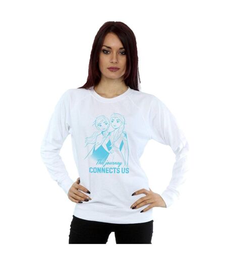 Disney - Sweat FROZEN ELSA AND ANNA THE JOURNEY CONNECTS US - Femme (Blanc) - UTBI18779