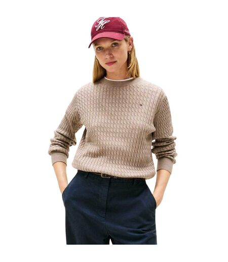 Sweat Femme Taupe Chiné Tommy Hilfiger
