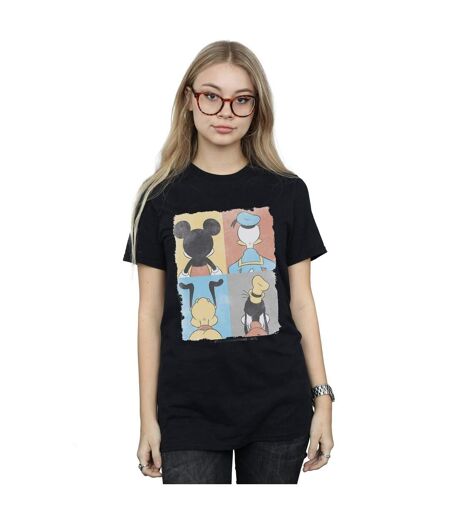 Disney Femme/Ladies - Mickey Mouse Four Backs - T-shirt boyfriend en coton (Noir) - UTBI35924