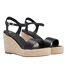 Womens/ladies Maderia Leather Wedge Sandals Black Boss-1
