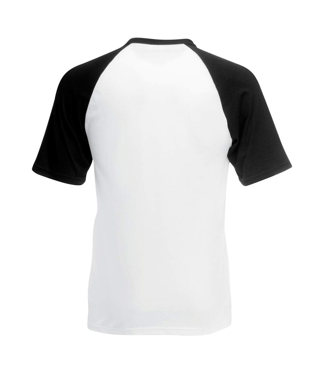 T-shirt de baseball à manches courtes  pour homme blanc/noir Fruit of the Loom