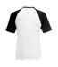 Fruit Of The Loom Mens Short Sleeve Baseball T-Shirt (White/Black) - UTBC327
