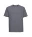 Mens organic short-sleeved t-shirt convoy grey Russell