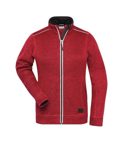 Veste zippée polaire workwear - femme - JN897 - rouge