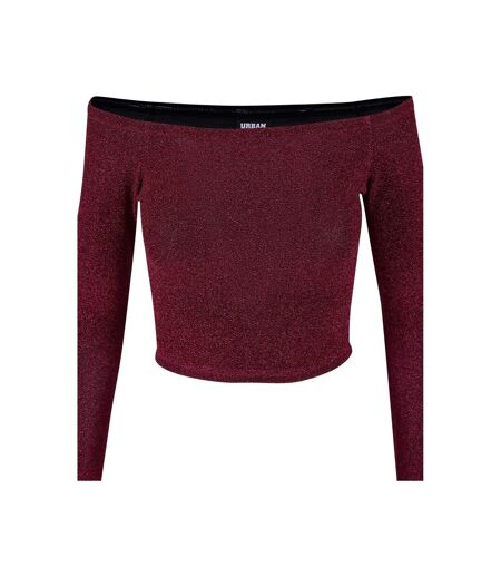 Haut Manches Longues Motif/style Paillettes Femme Bordeaux Urban Classics
