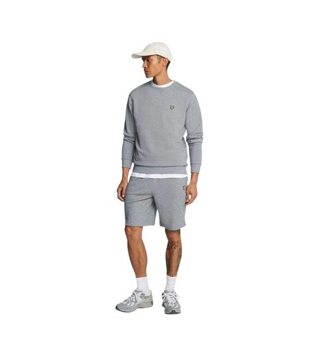 Mens Fleece Embroidered Logo Shorts Grey Lyle & Scott