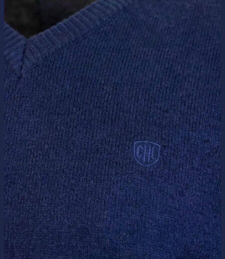Pull col V avec laine PUL2004D