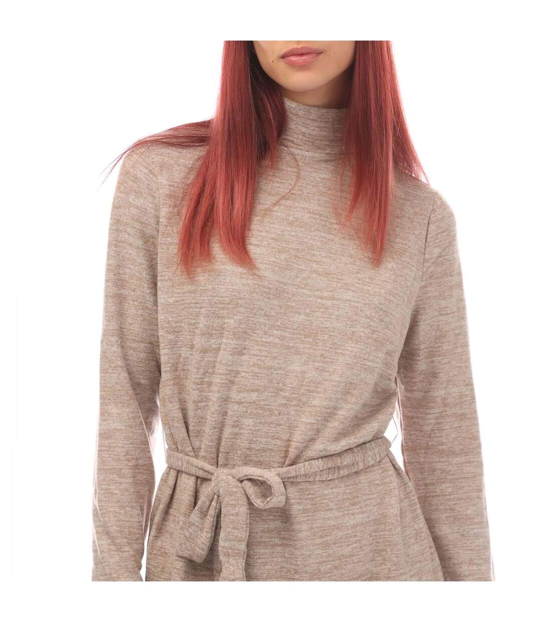 Robe manches longues bella femme marron clair Vero Moda-3