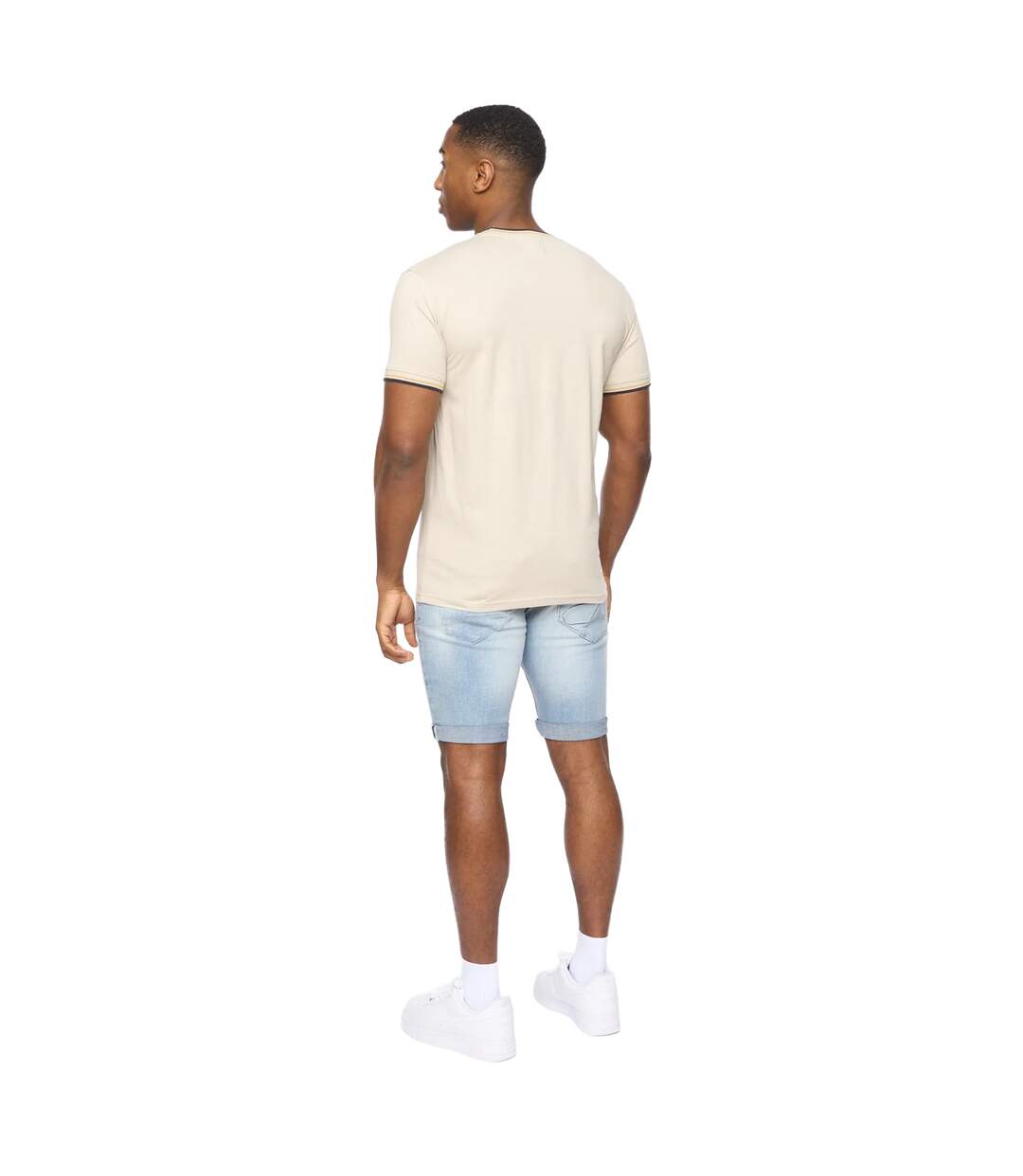 Mens shellworth t-shirt light stone Crosshatch-2