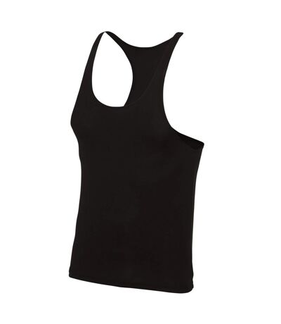 Mens cool muscle tank top jet black Awdis