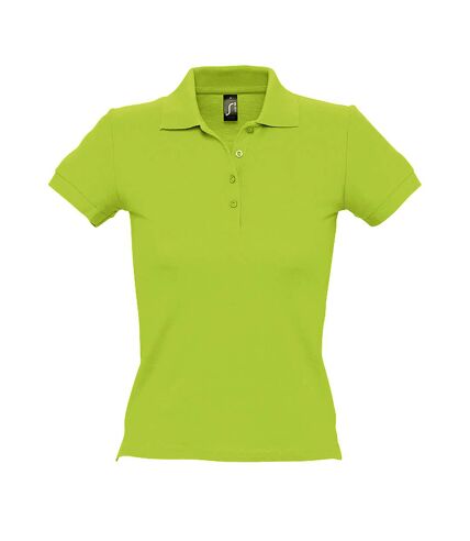 SOLS Womens/Ladies People Pique Short Sleeve Cotton Polo Shirt (Apple Green) - UTPC319