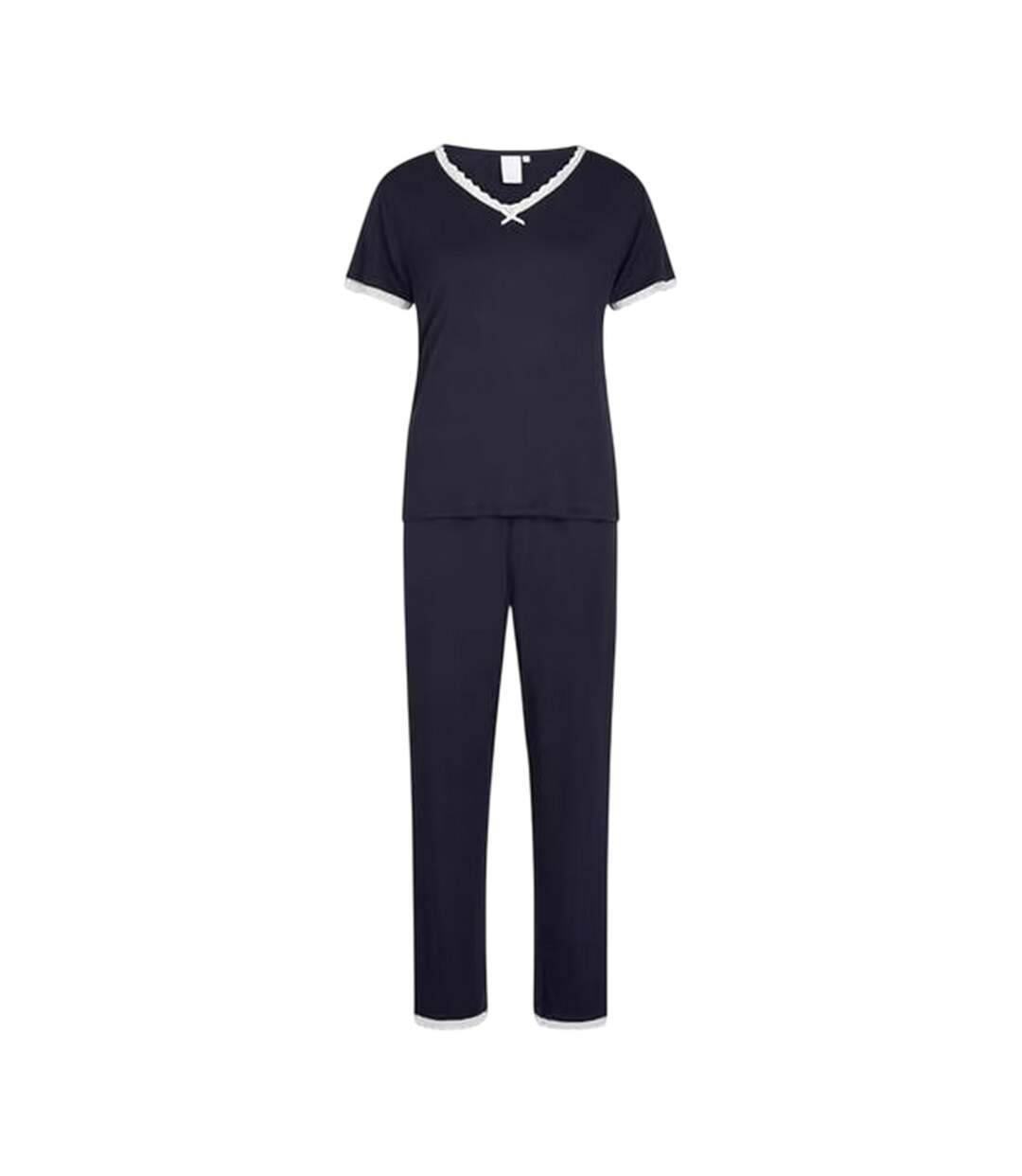 Womens/ladies Lace Detail Short-sleeved Pyjama Set Parisian Night CCDK Copenhagen-2