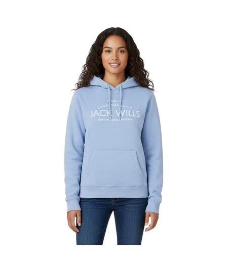 Womens/ladies Graphic Logo Hoodie Soft Blue Jack Wills