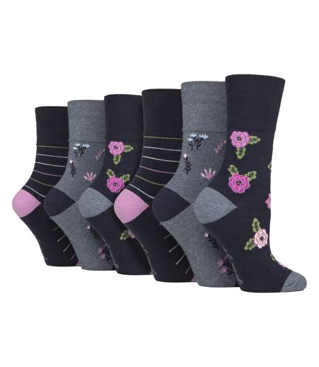 Gentle Grip - 6 Paires Chaussettes Femme Coton Douces Sans Élastique