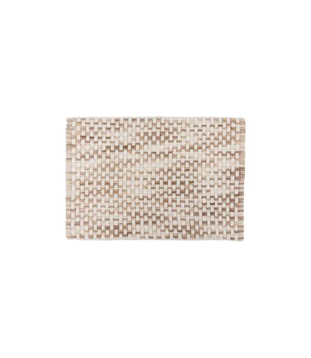 Tapis de Bain Tressé en Coton Dégradé 50x75cm Taupe